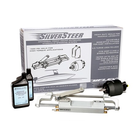 Uflex Usa Univ. Front Mnt Outboard Hydraulic Tilt Steering System-1500PSI V2 SILVERSTEER 2TB